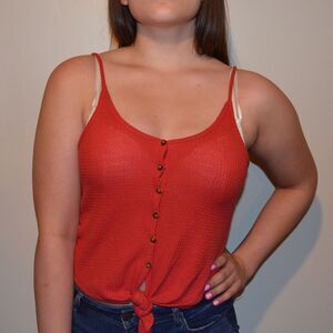 Pink Rose Tied Tank